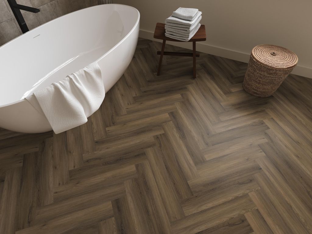 Ambiant Spigato Avanto Warm brown pvc vloer in een interieur